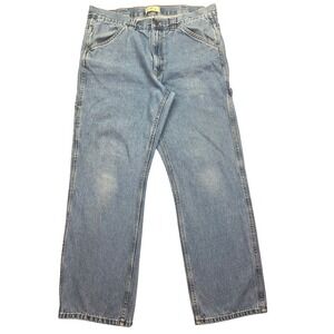 Blue Mountain‎ Carpenter Jeans Relaxed Fit Light Wash Denim Pants 38 Fits 36"
